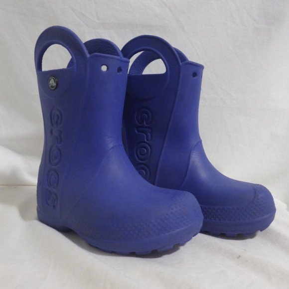 CROCS, rain boots, boy's size 10, child, blue, GUC
